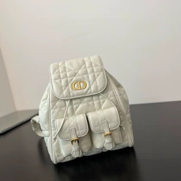 DIOR Caro adjustable shoulder strap flap drawstring closure backpack - Picture 1 of 9